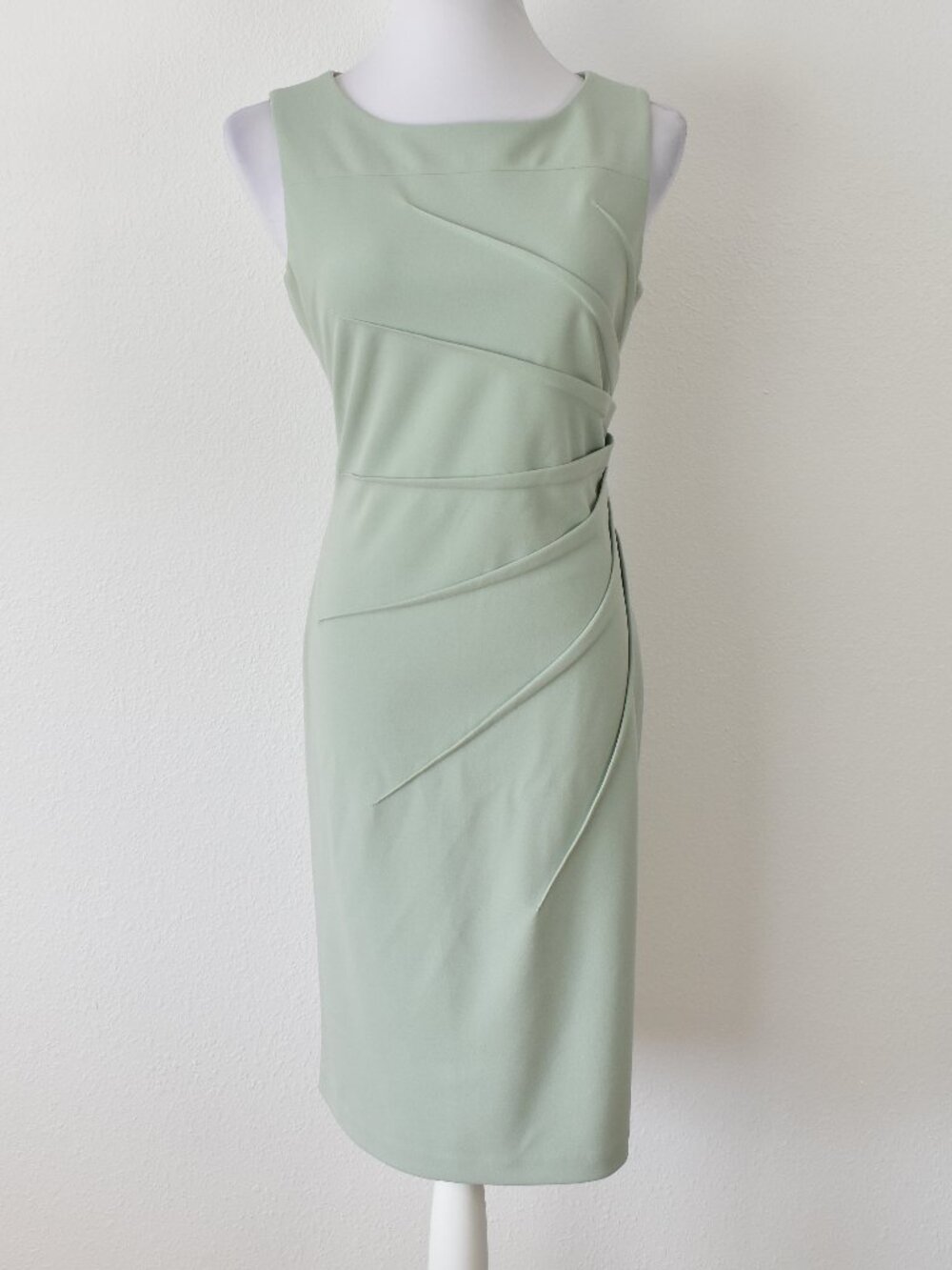 Calvin Klein Starburst Sheath Dress Sage - 8 - Picture 4 of 10